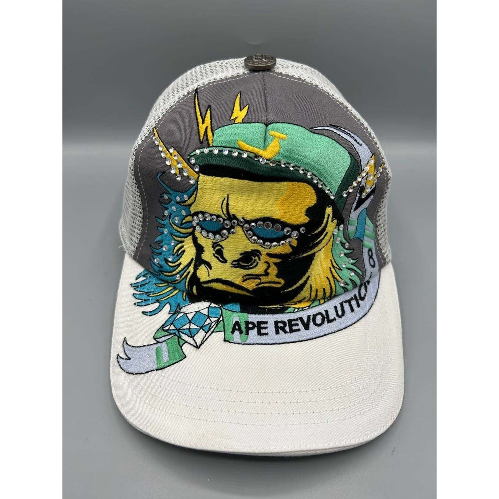 Ape Revolution Four Trucker Hat Men White 441 Strap Back Cap
